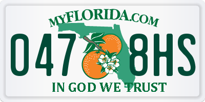 FL license plate 0478HS
