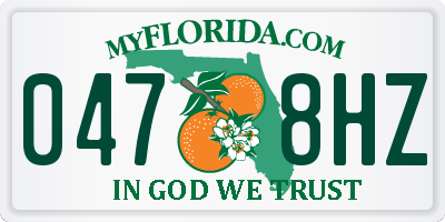 FL license plate 0478HZ