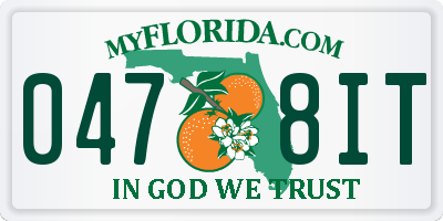 FL license plate 0478IT