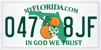 FL license plate 0478JF