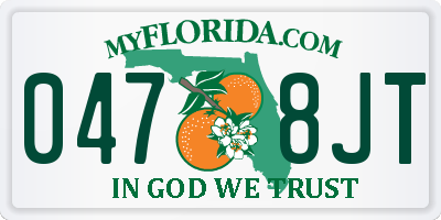 FL license plate 0478JT