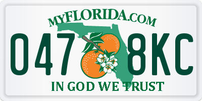 FL license plate 0478KC