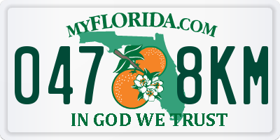 FL license plate 0478KM