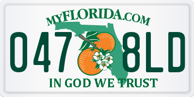 FL license plate 0478LD