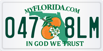 FL license plate 0478LM