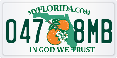 FL license plate 0478MB