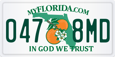 FL license plate 0478MD