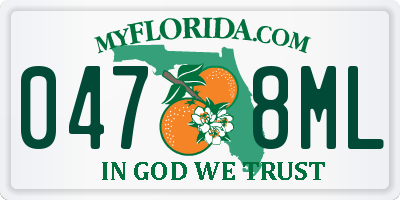 FL license plate 0478ML