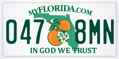 FL license plate 0478MN