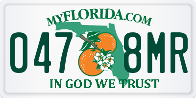FL license plate 0478MR