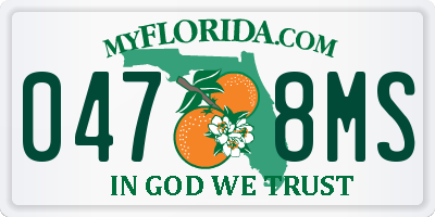 FL license plate 0478MS