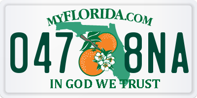FL license plate 0478NA