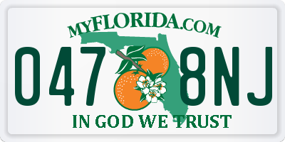 FL license plate 0478NJ