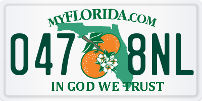FL license plate 0478NL