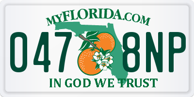 FL license plate 0478NP