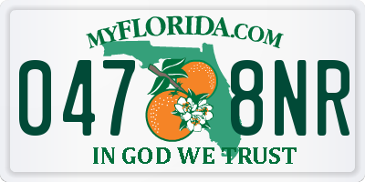 FL license plate 0478NR