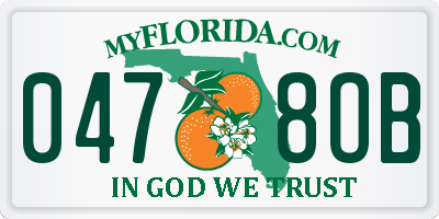 FL license plate 0478OB
