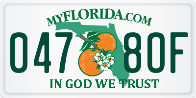 FL license plate 0478OF