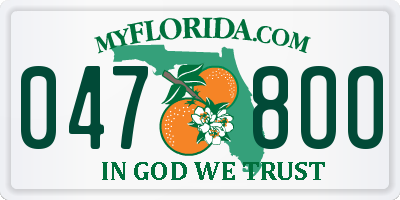 FL license plate 0478OO