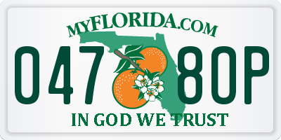FL license plate 0478OP
