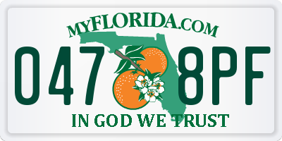 FL license plate 0478PF