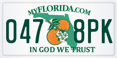 FL license plate 0478PK