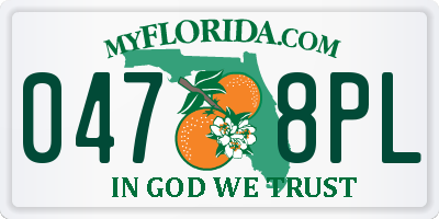 FL license plate 0478PL