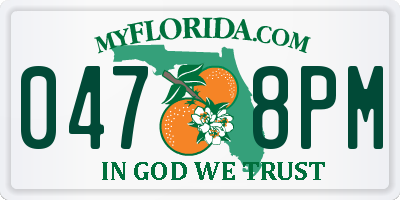 FL license plate 0478PM