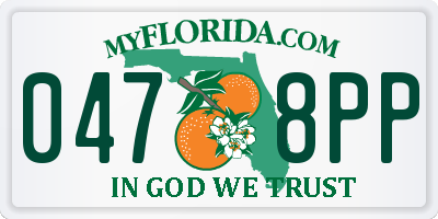 FL license plate 0478PP
