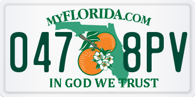 FL license plate 0478PV