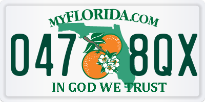 FL license plate 0478QX