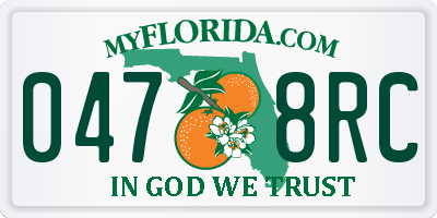 FL license plate 0478RC