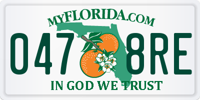 FL license plate 0478RE