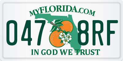 FL license plate 0478RF