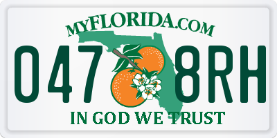 FL license plate 0478RH