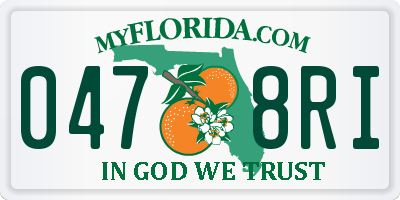 FL license plate 0478RI