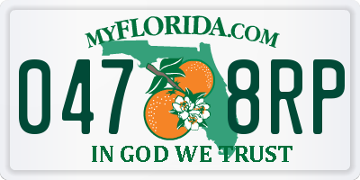 FL license plate 0478RP