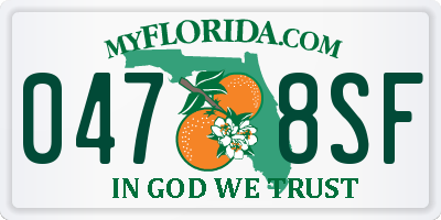 FL license plate 0478SF