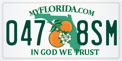 FL license plate 0478SM