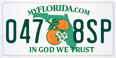 FL license plate 0478SP