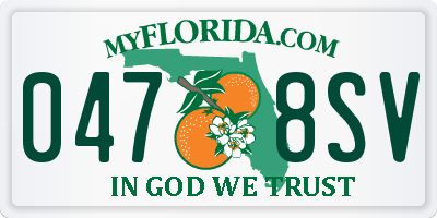 FL license plate 0478SV