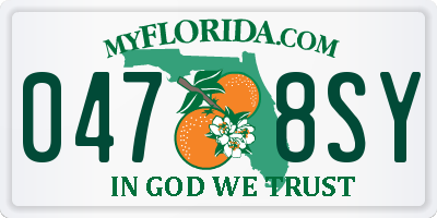FL license plate 0478SY