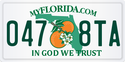 FL license plate 0478TA