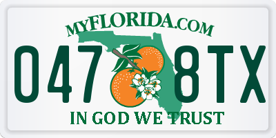 FL license plate 0478TX