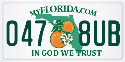 FL license plate 0478UB
