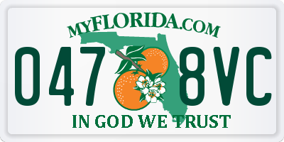 FL license plate 0478VC