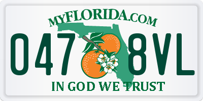FL license plate 0478VL