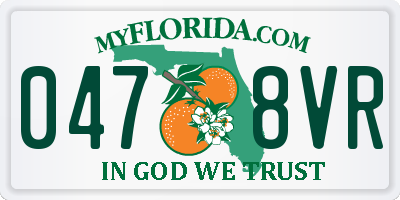FL license plate 0478VR