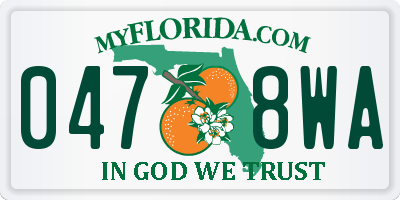 FL license plate 0478WA