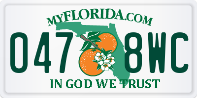 FL license plate 0478WC